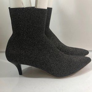 Loeffler Randall Kassidy Silver Glitter Booties 8